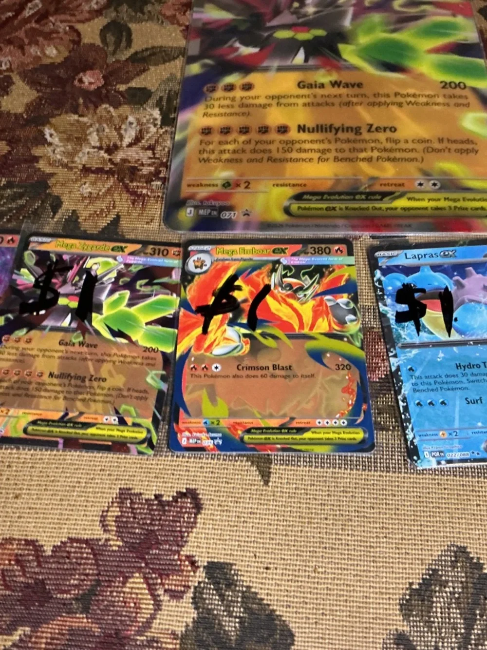 8 Pokemon Cards Jumbo and Regular size cards All ex Cards